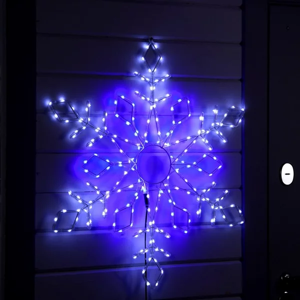 Новогодняя фигура Снежинка, 90 см, 280 LED, мигание/синее