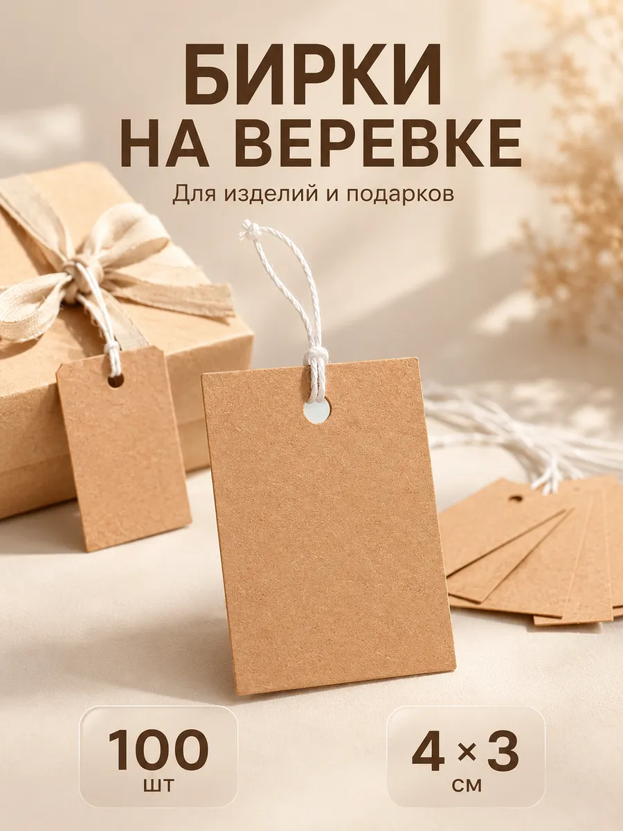 Бирки картонные для рукоделия, ценники