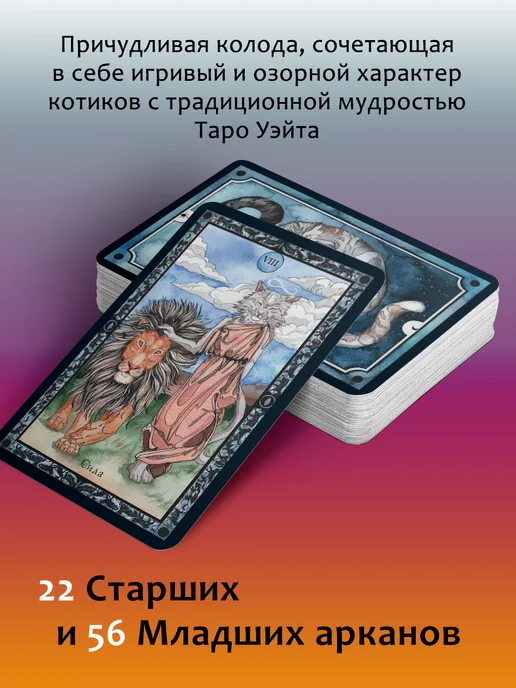 Издательство АСТ Таро теплых котиков. 78 карт и инструкция, 78 шт, фото 2