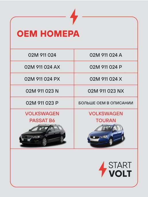 STARTVOLT Стартер Volkswagen Passat B6 Touran, вариант, фото 2