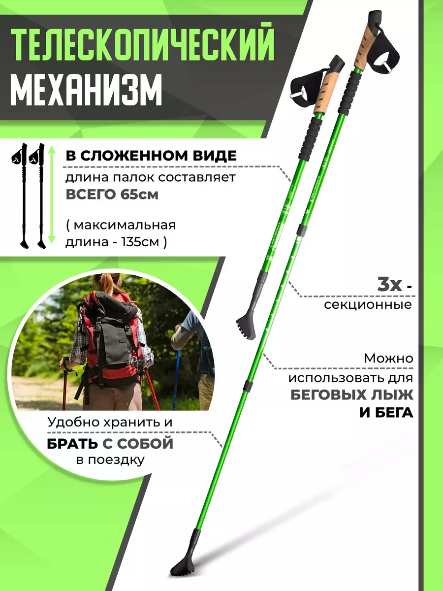 Палки для скандинавской ходьбы складные треккинговые chit.store 175381087  купить в интернет-магазине Wildberries