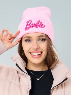 Шапка бини на весну с отворотом с надписью Barbie PINK WINK 175397670 купить за 327 ₽ в интернет-магазине Wildberries