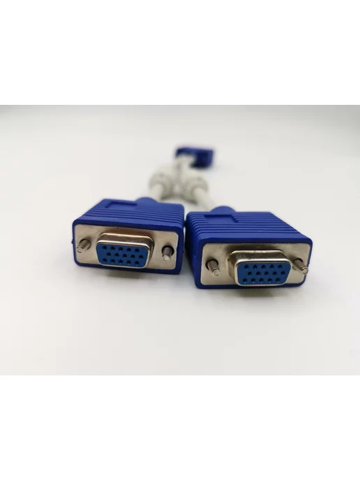 Mirazen Разветвитель VGA (15p M) - 2 VGA (15p F), длина - 25 см, синий, фото 3