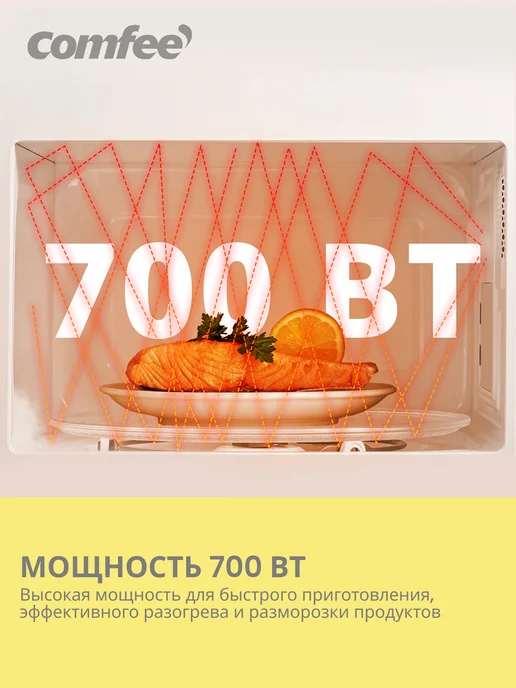 Comfee Микроволновая печь CMW207M03W, 20 л, 700 Вт, белая, 20 л, 700 Вт, фото 3