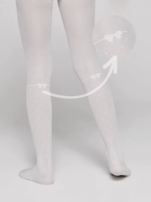 Exclusive Linen Collection Колготки школьные капроновые для девочки MILANA, белый, фото 5