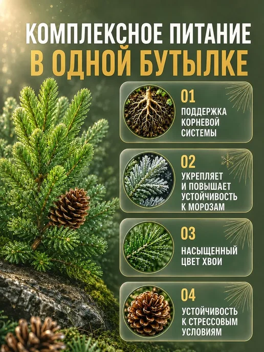 экосс Удобрение для хвойных туи жидкое осень 330 мл, 330 мл, фото 3