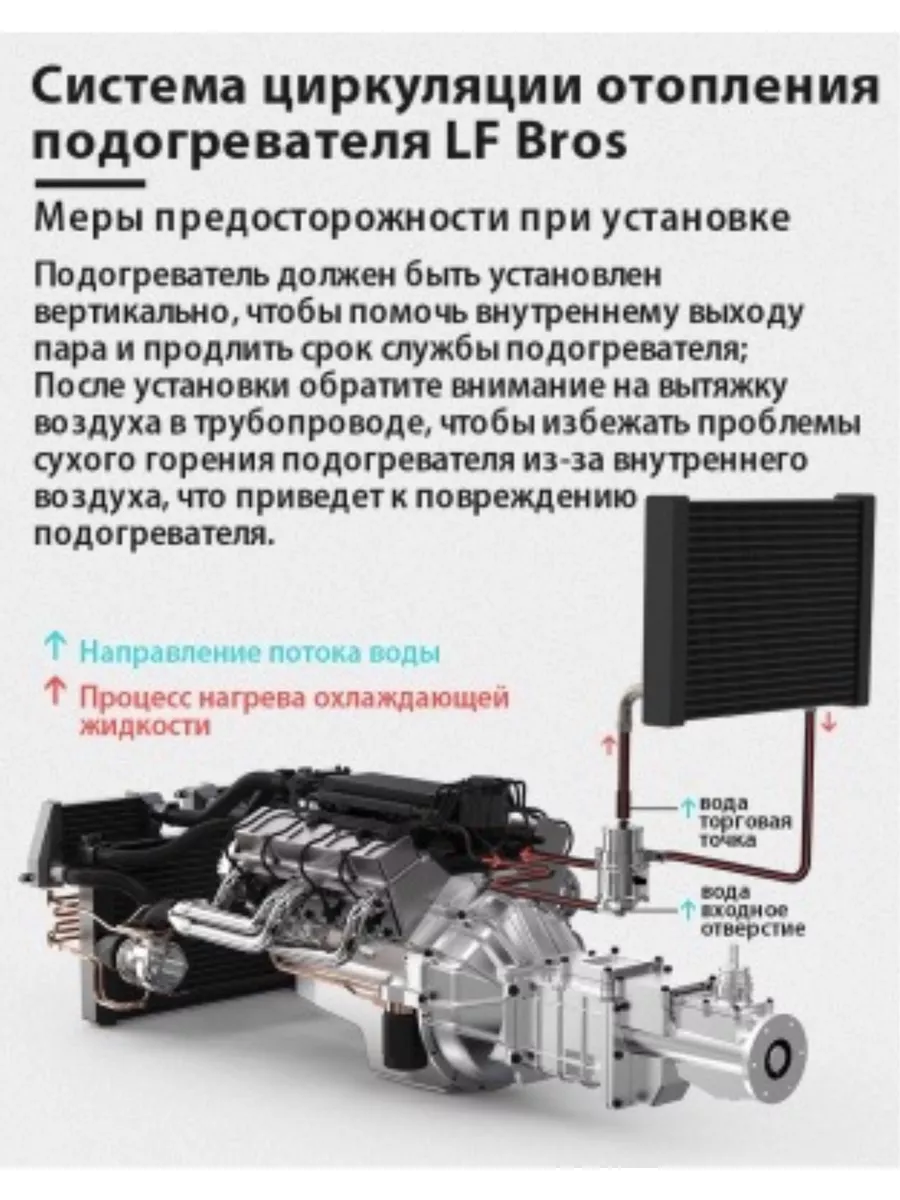Предпусковой подогреватель лунфей установка схема подключения Лунфэй Подогреватель двигателя Котел для авто 3000Вт 3кВт