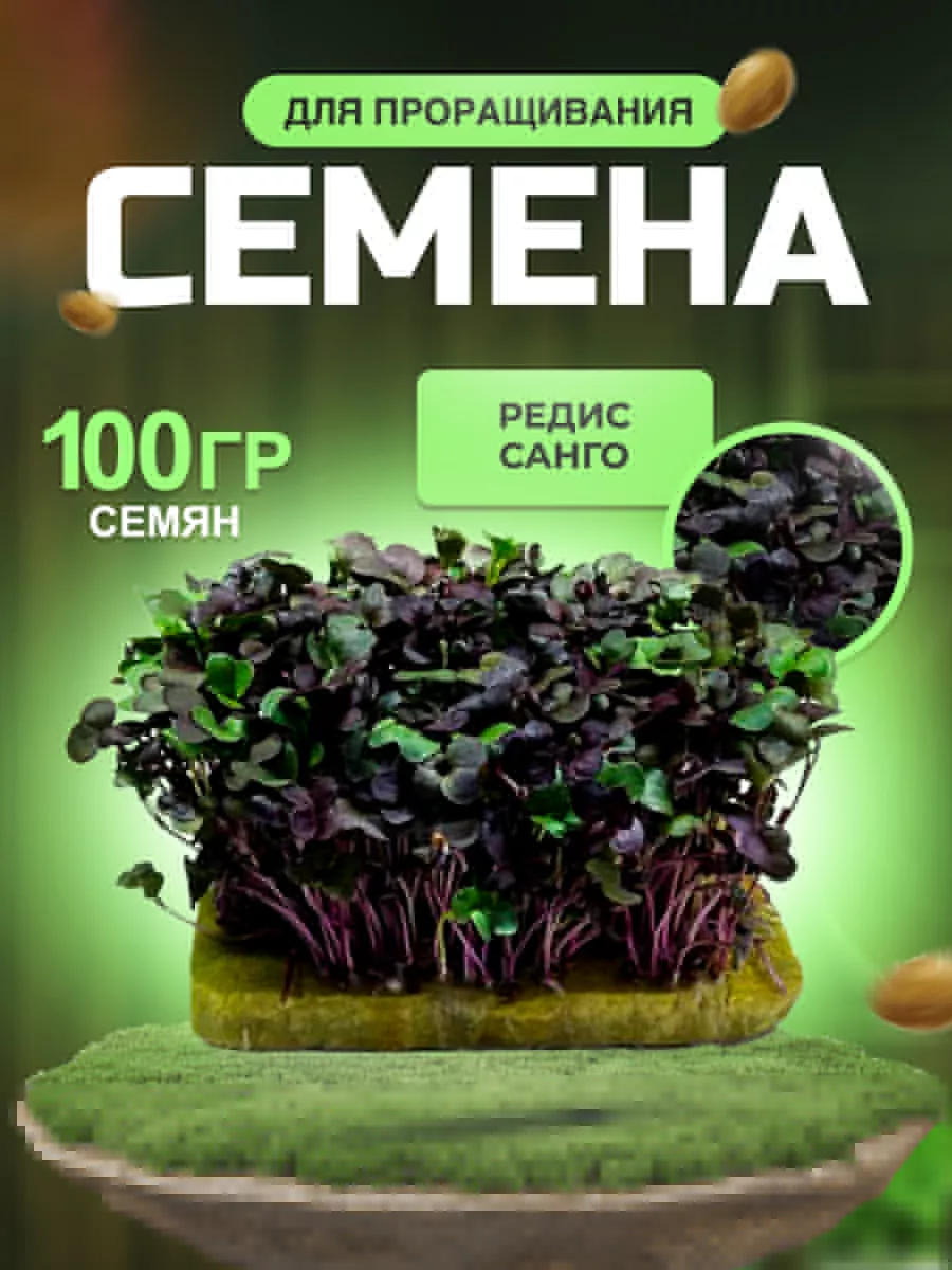 Микрозелень Семена Редис Санго 100гр