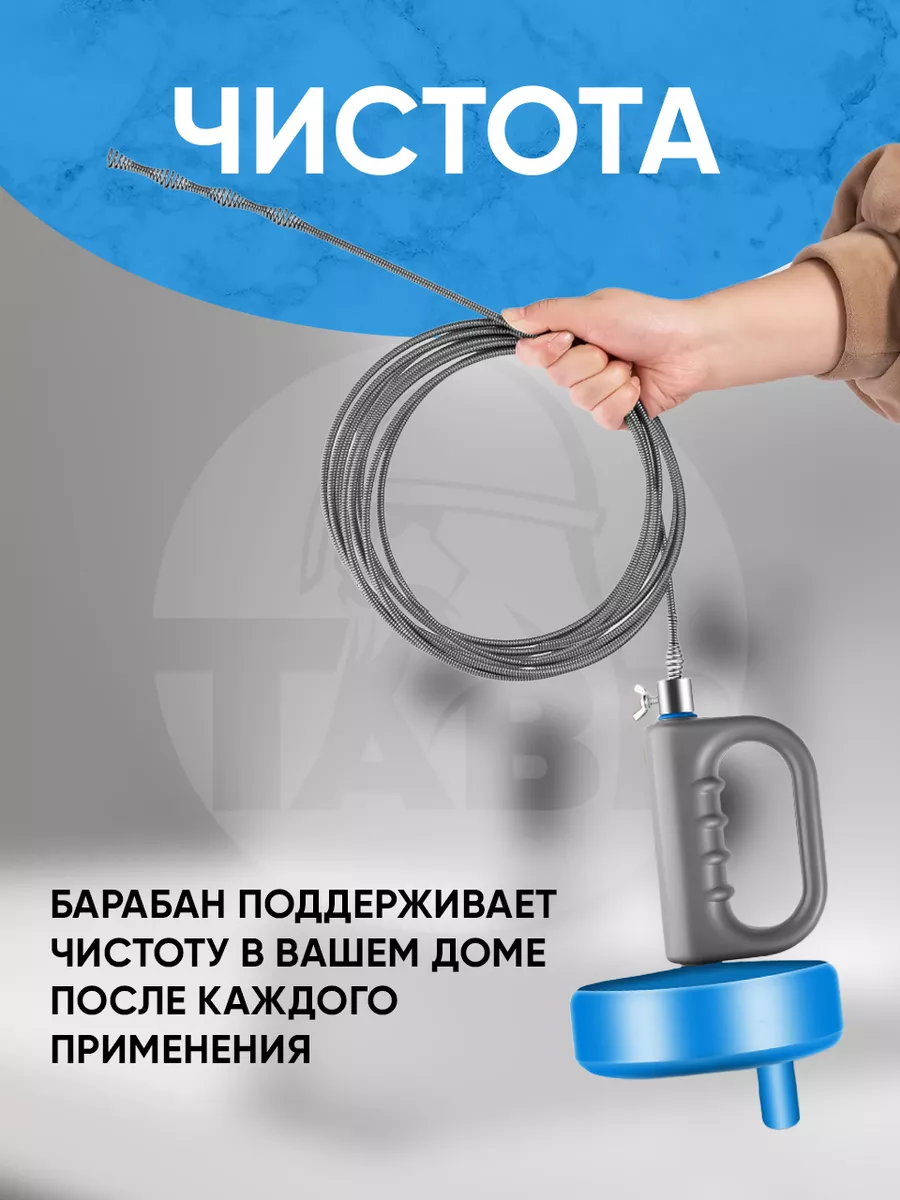 Трос для прочистки труб и канализации 10 метров Таврр 175555979 купить за 1  646 ₽ в интернет-магазине Wildberries