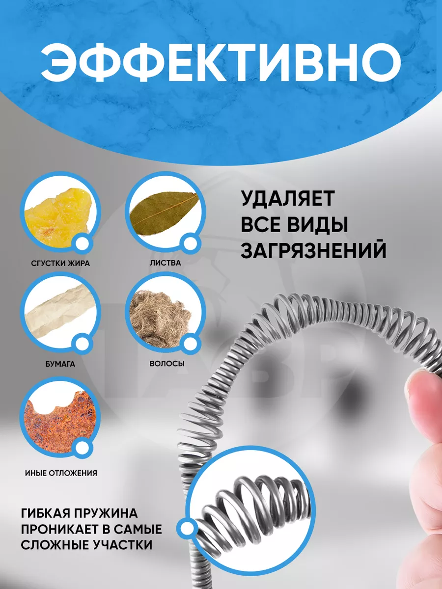 Трос для прочистки труб и канализации 10 метров Таврр 175555979 купить за 1  492 ₽ в интернет-магазине Wildberries