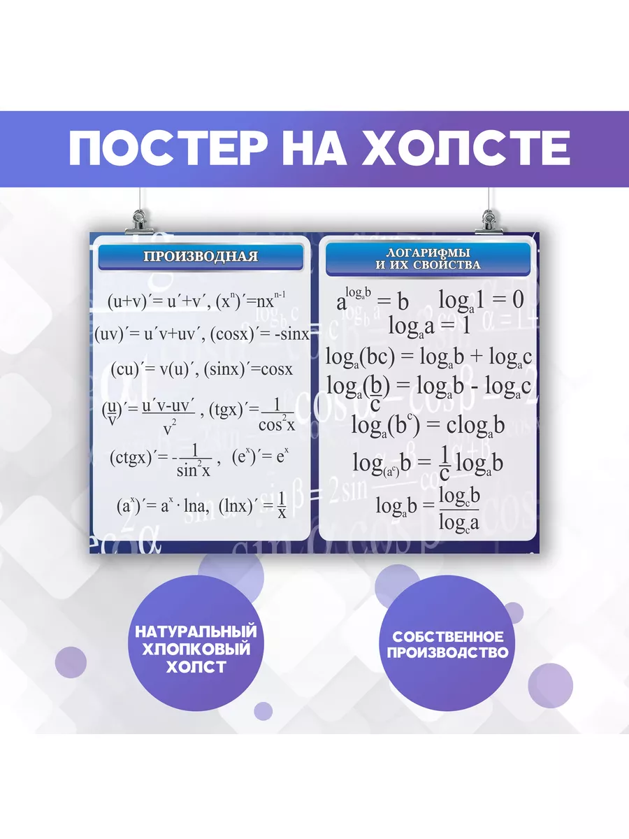 Постер Для школы Шпаргалки Математика Формулы (2) 30х40 см PosterNak  175565086 купить за 705 ₽ в интернет-магазине Wildberries