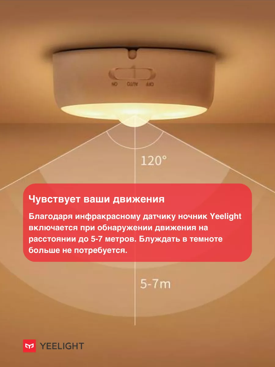 Ночной светильник с аккумулятором и магнитным креплением Yeelight 175565605  купить за 1 140 ₽ в интернет-магазине Wildberries