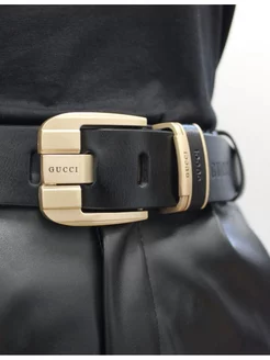 Ремень кожаный широкий Gucci квадрат пояс черный. Gucci 175580483 купить за 652 ₽ в интернет-магазине Wildberries