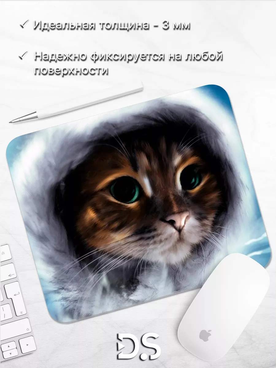 Коврик для мыши кот котик с рисунком кошки милый DiamondMousePad 175598374  купить за 357 ₽ в интернет-магазине Wildberries