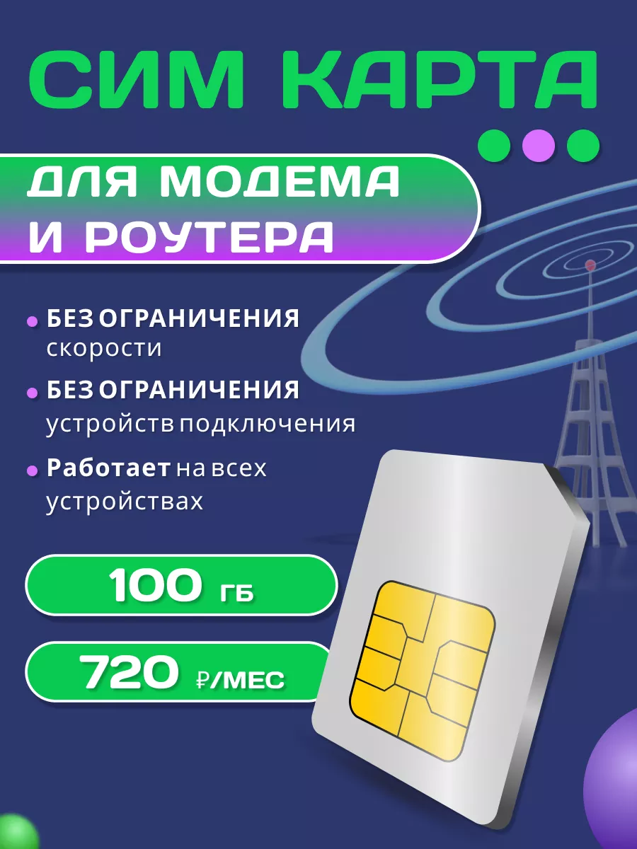 Сим карта для модема 100ГБ интернета ALL SIM 175617124 купить за 142 ₽ в  интернет-магазине Wildberries