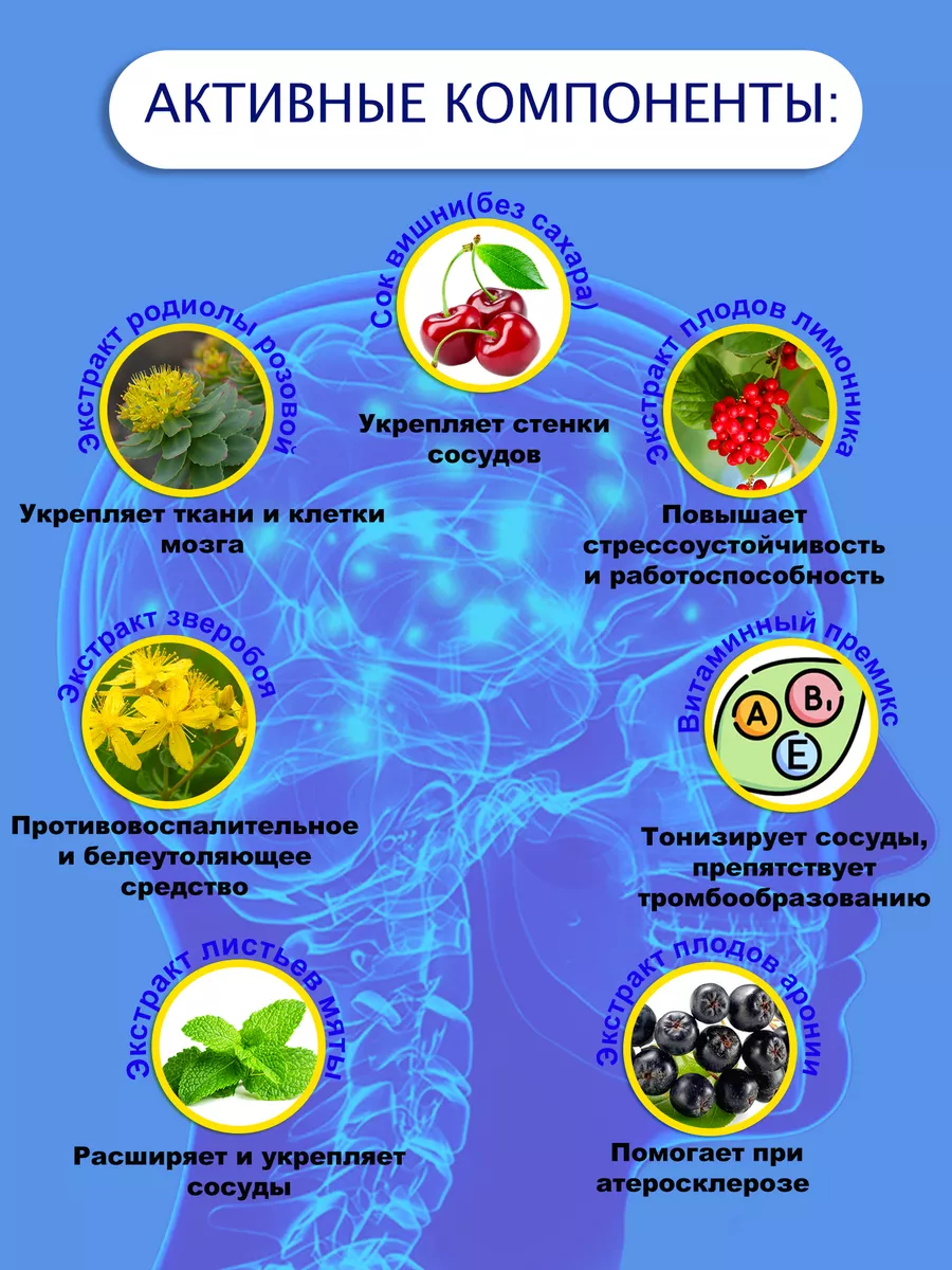 Мозготензин для мозга чистка сосудов Здравомед 175622676 купить в  интернет-магазине Wildberries