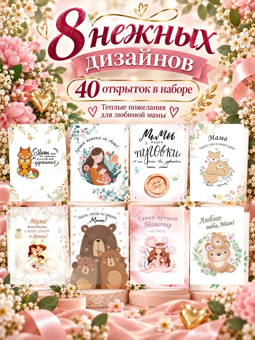 PapayaArt Мини открытки набор с пожеланиями для мамы, вариант, фото 2