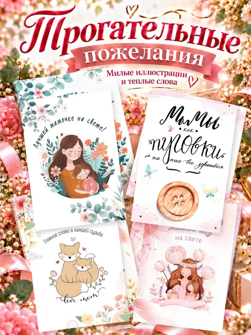 PapayaArt Мини открытки набор с пожеланиями для мамы, вариант, фото 5