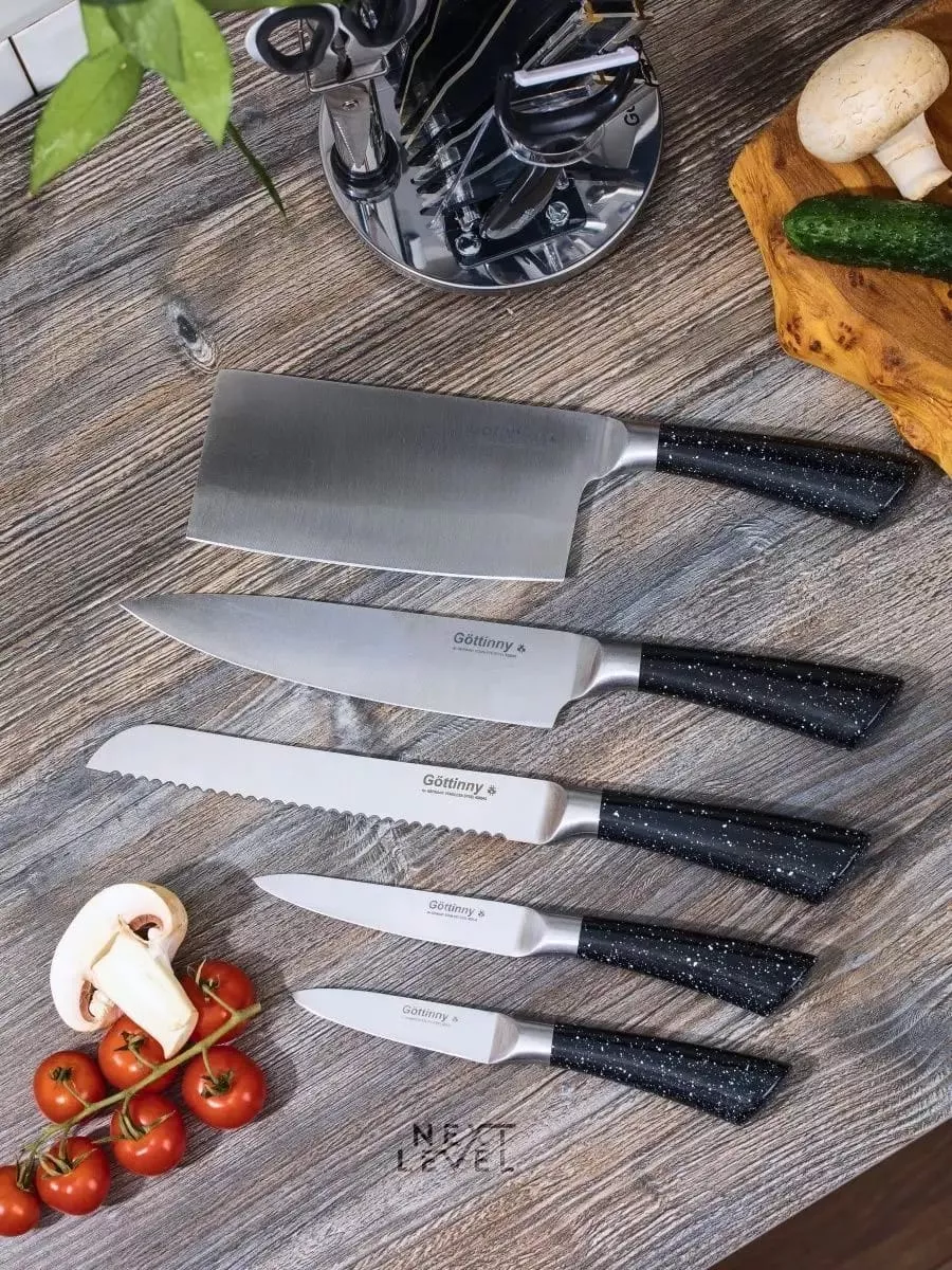 Ножи кухонные набор на подставке из 9 предметов Knife set 175629694 купить  за 1 711 ₽ в интернет-магазине Wildberries