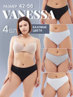 Хлопковые трусы слипы набор 4 шт Vanessa 175670093 купить за 897 ₽ в интернет-магазине Wildberries