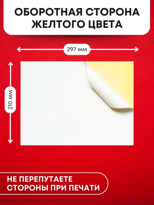 Бумага SarZen Самоклеящаяся A4, 80 г/м², 20 листов, глянцевая, фото 4