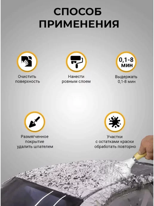 GREDORS Быстрая смывка старой краски с металла, PR-E, 1 кг, 1 кг, фото 2