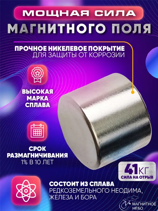 Magnet LTD Неодимовый магнит диск 30х10 мм N52 Сильный, Бытовой, вариант, фото 2
