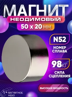 Неодимовый магнит 50х20 мм N52, бытовой, сильный Magnet LTD 175698590 купить за 1 071 ₽ в интернет-магазине Wildberries