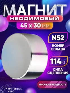 Неодимовый магнит 45х30 мм N52, мощный, бытовой Magnet LTD 175699728 купить за 1 150 ₽ в интернет-магазине Wildberries