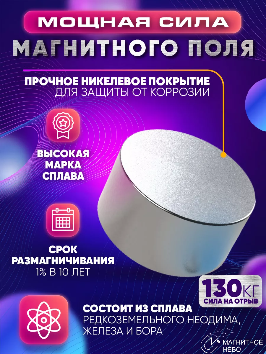 Неодимовый магнит 50х30 мм N52 бытовой, мощный Magnet LTD 175701860 купить  за 1 342 ₽ в интернет-магазине Wildberries