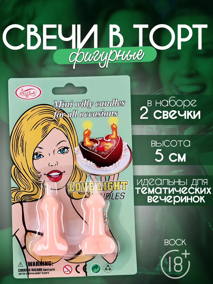 EventsDay Свечи в торт фигурные в виде члена 18+ набор