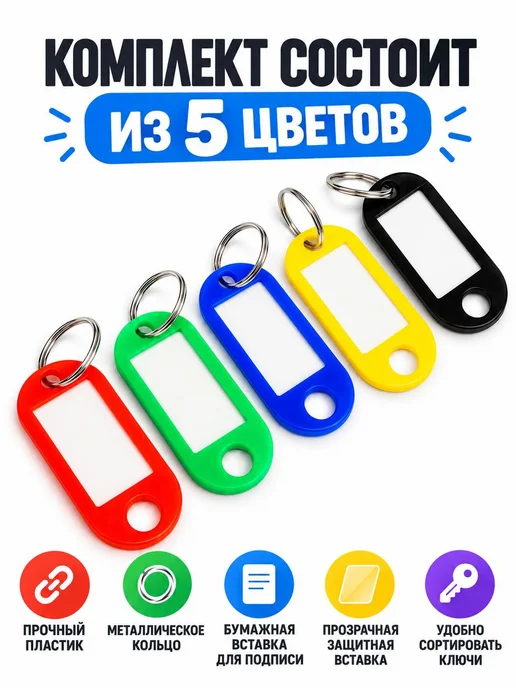Селект Нео Бирки для ключей 10 20 25 30 50 100 200 шт, 200 шт, фото 2