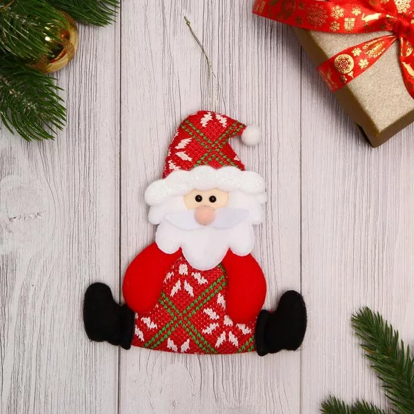 Новогоднее украшение игрушка Дед Мороз 12х13 см