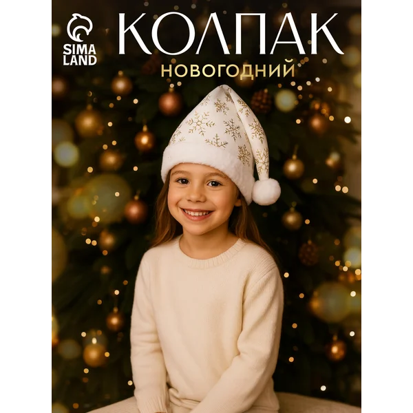 Новогодняя шапка колпак деда мороза