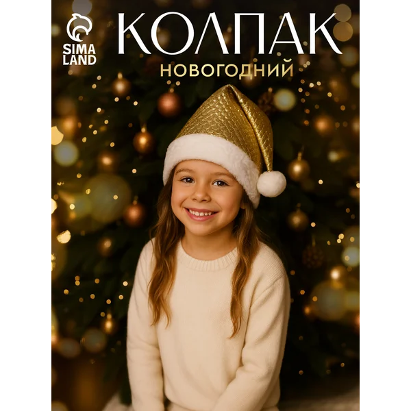 Новогодняя шапка колпак деда мороза