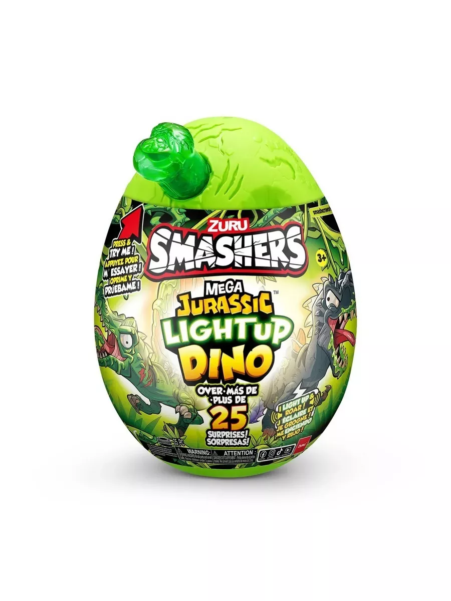 Яйцо с секретом Smashers Jurassic Light-Up Dino Mega ZURU 175838925 купить  в интернет-магазине Wildberries