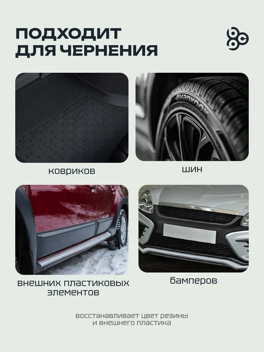 BIBICARE Чернитель шин пластика и бамперов автомобиля очернитель, черный, фото 6
