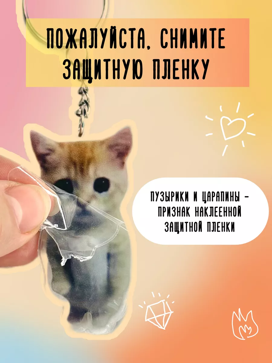 Брелок для ключей на сумку рюкзак котик женский мужской мем kot banan mem  175955426 купить за 109 ₽ в интернет-магазине Wildberries