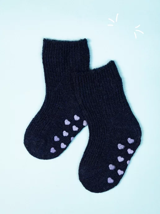 Kidsocks Теплые носки шерстяные со стопперами, черный, фото 5