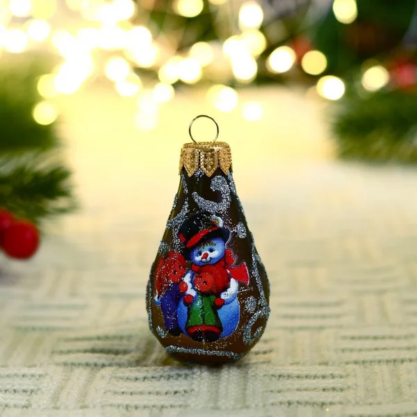 Елочная игрушка Росинка стекло 9.5 см