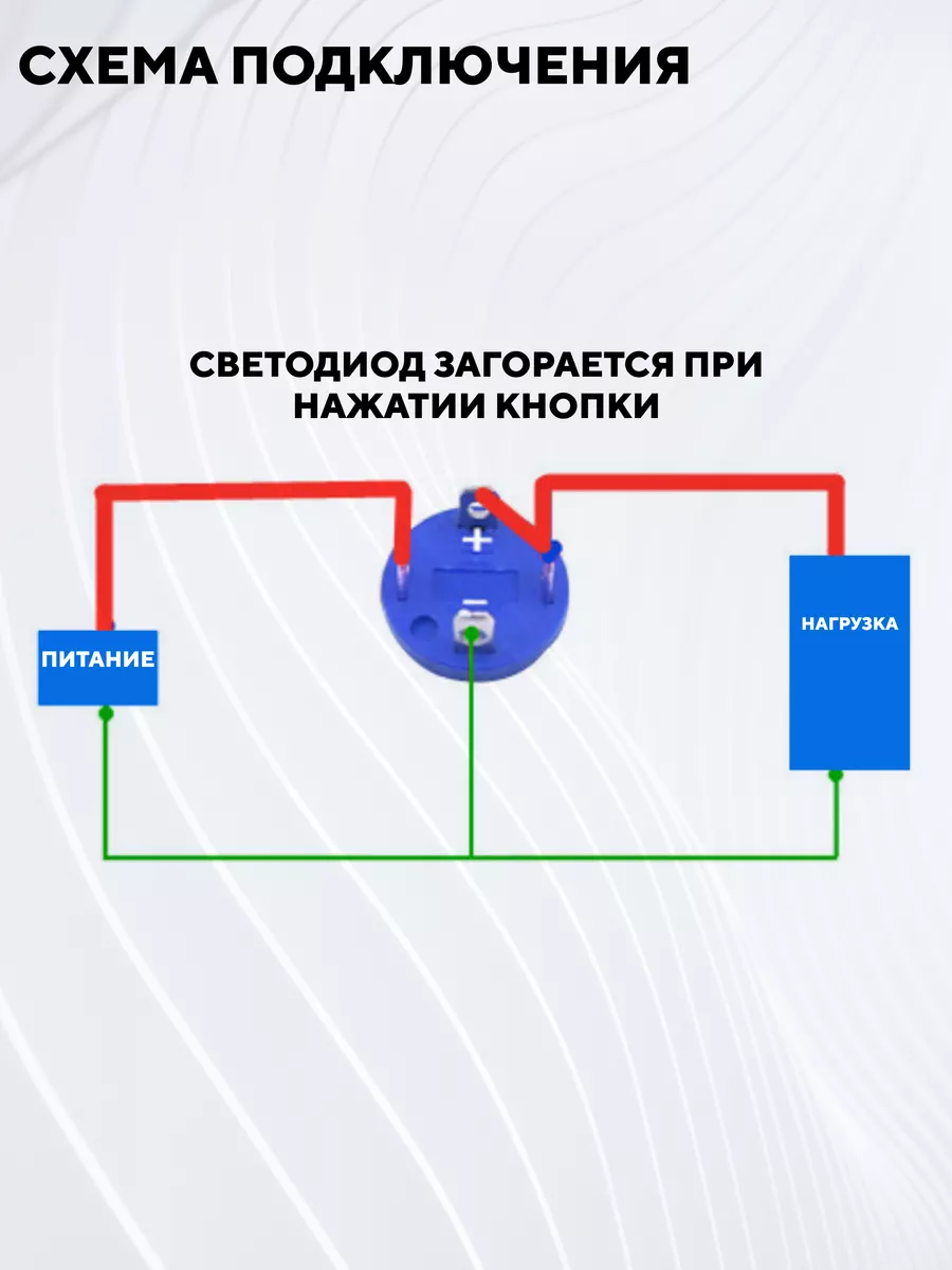 Кнопка со светодиодом на корпус 12 мм / Без фиксации 176029513 купить за  284 ₽ в интернет-магазине Wildberries