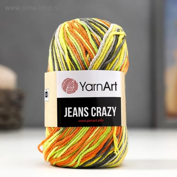 Пряжа для вязания «Jeans crazy» 160м/50гр, 7201 принт