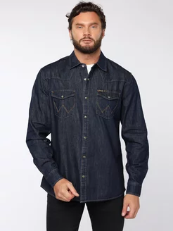 Рубашка джинсовая Wrangler Wrangler 176054100 купить за 3 822 ₽ в интернет-магазине Wildberries