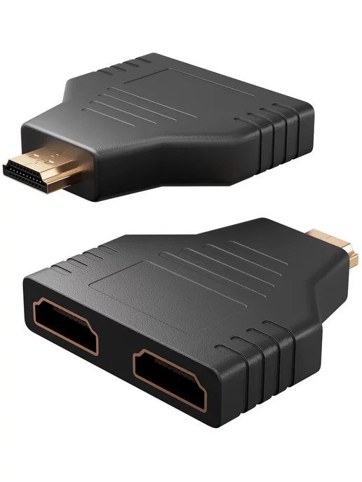 GSMIN Разветвитель переходник HDMI (M) на 2 HDMI (F) адаптер, вариант, фото 5