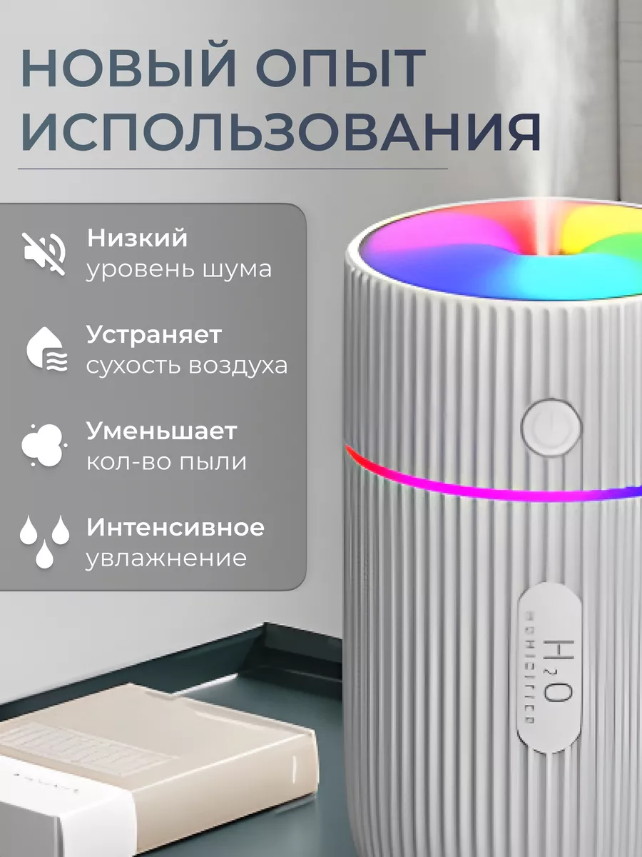 увлажнитель воздуха для лица и дома с подсветкой настольный RiseHome  176066917 купить за 358 ₽ в интернет-магазине Wildberries