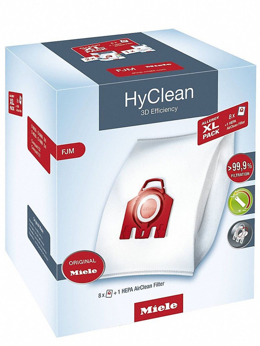 Hyclean miele. Miele комплект GN Allergy XL HYCLEAN 3d 8 шт.. Miele / мешки для пылесосов Miele FJM HYCLEAN 3d efficiency. Miele Allergy XL Pack 2 HYCLEAN FJM. GN XXL HYCLEAN 3d.