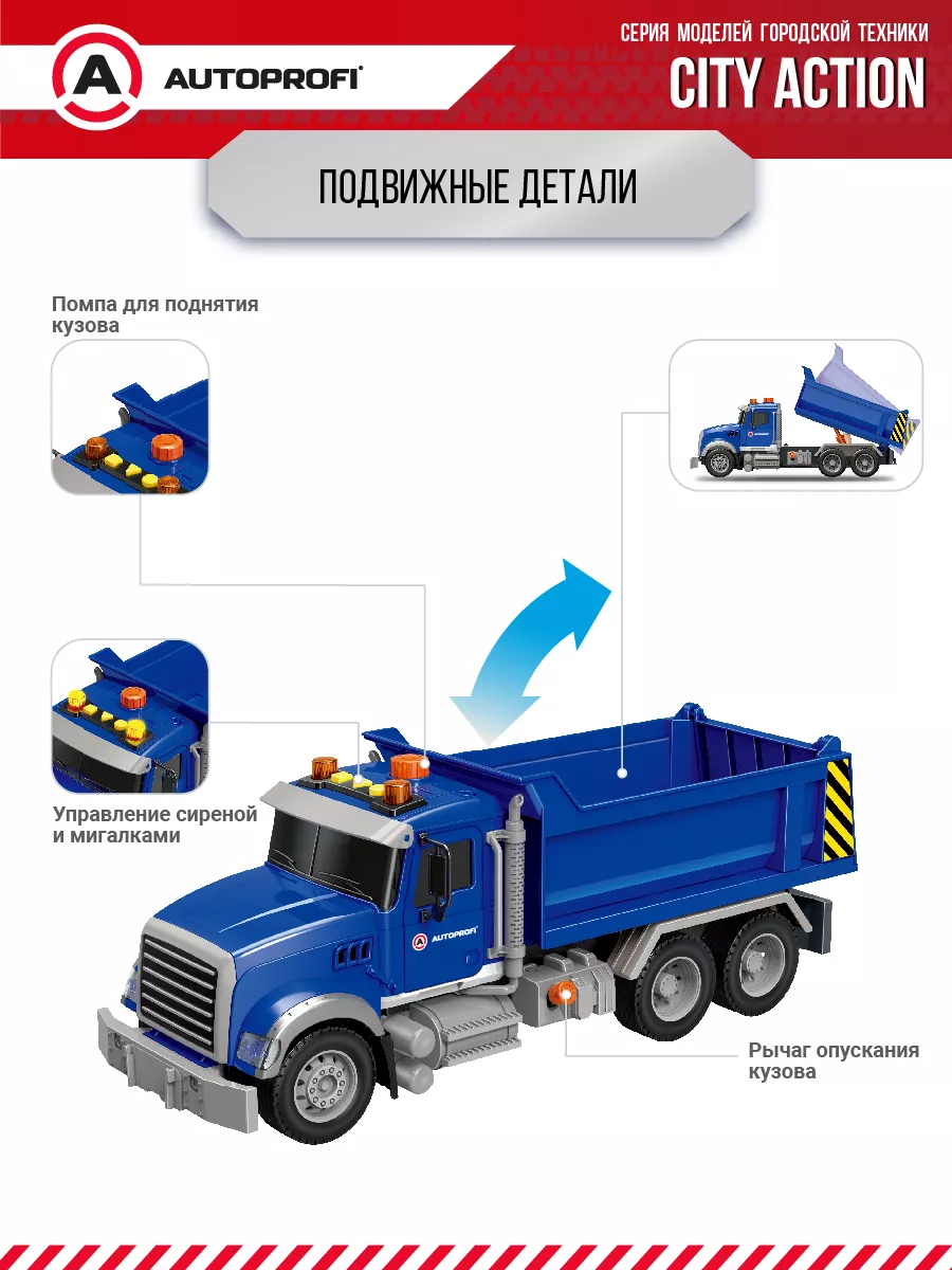 Игрушечный транспорт Самосвал Autoprofi 176149141 купить за 1 943 ₽ в  интернет-магазине Wildberries