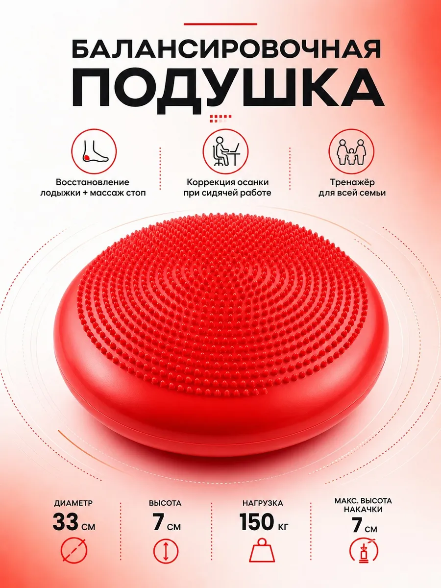 Балансировочная подушка массажная