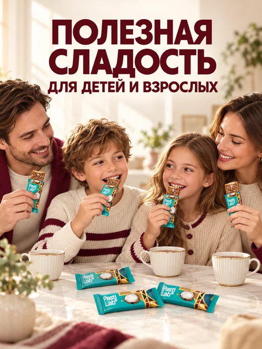 PastiLab Батончики без сахара Финиковые Кокосовые 28шт по 35г, 28 шт, 35 г, фото 2
