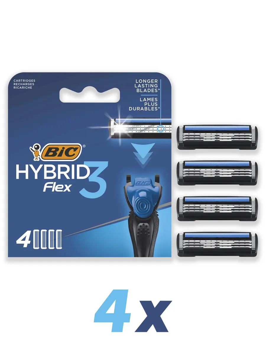 Кассеты для бритья Flex 3 Hybrid, уп. 4шт
